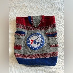 NBA Philadelphia Sixers 76 Handmade Backpack Aztec Drawstring Tote Bag Knapsack